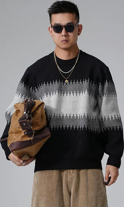 Color Block Round Neck Sweater