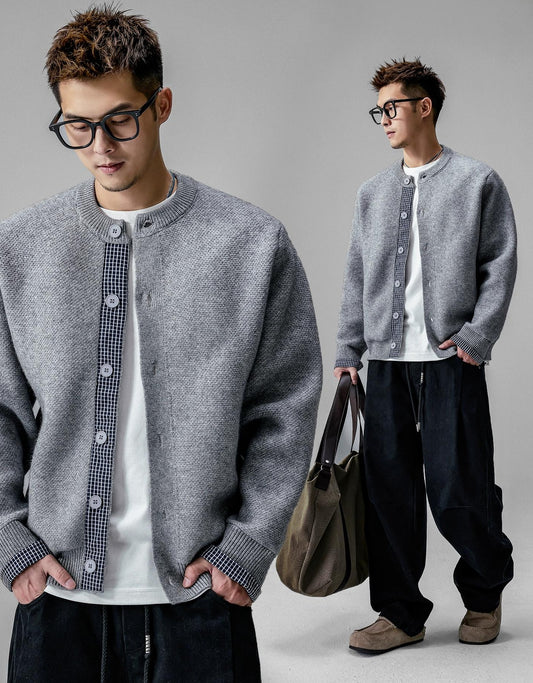 Patchwork Button Cardigan