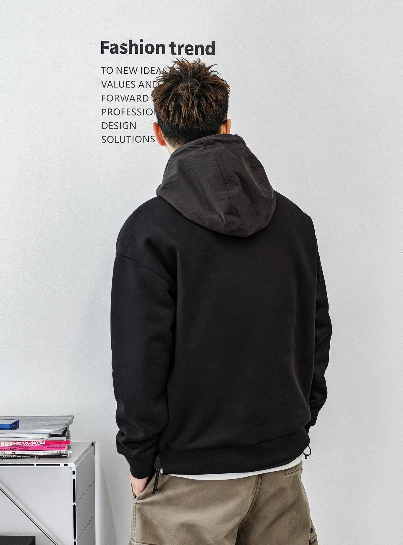 Fleece Liner Black Hoodie