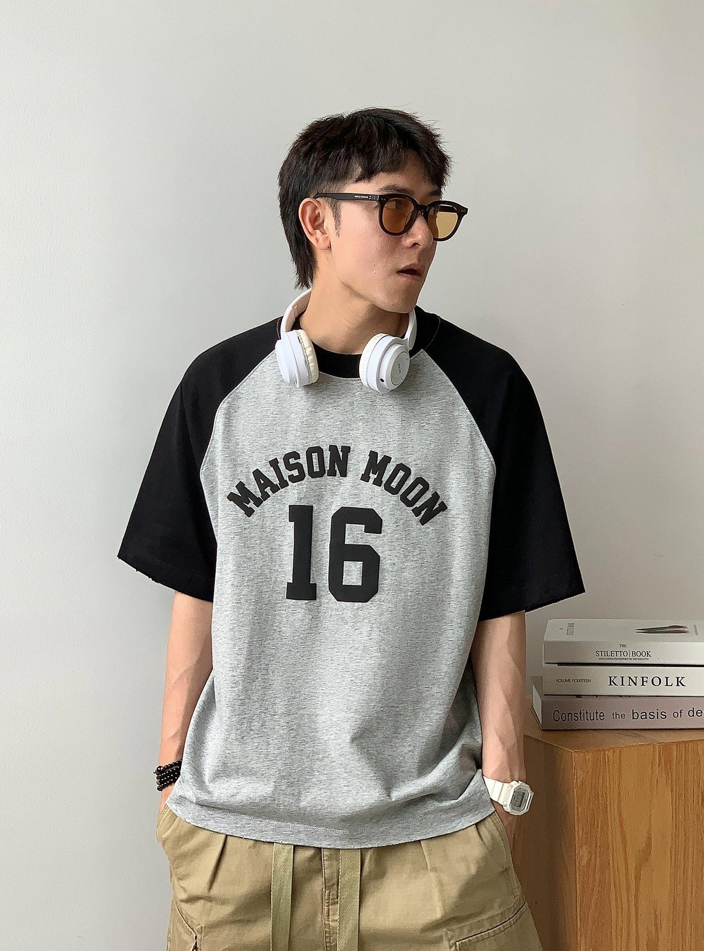 Color Block Letter Print Tee