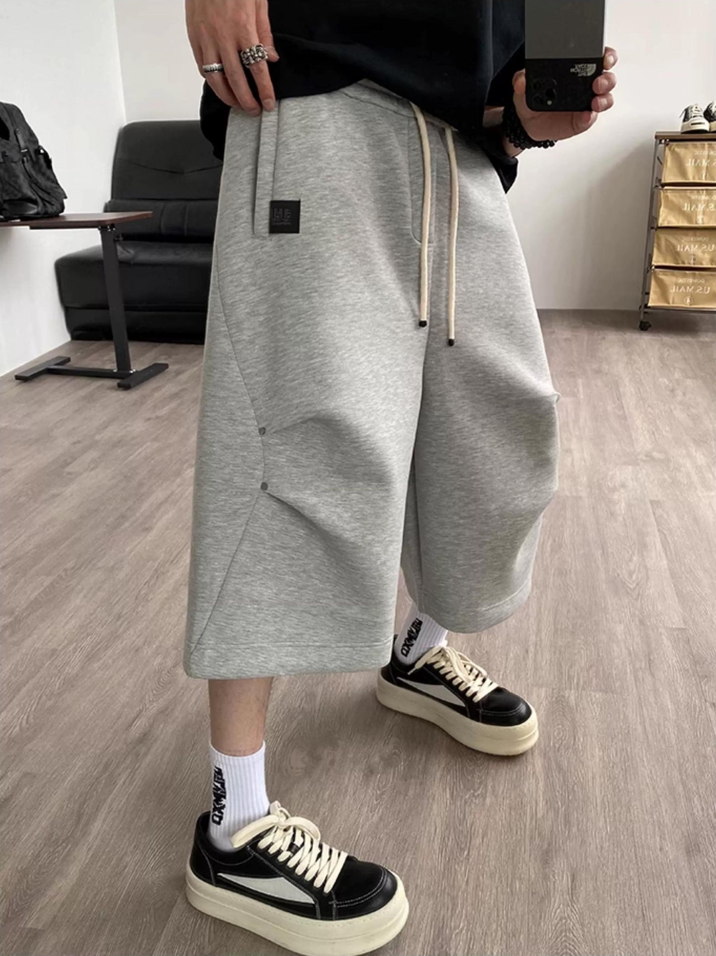 Gray 3D Sports Shorts