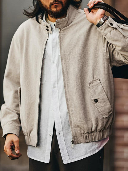 リネンブレンドハリントンジャケット