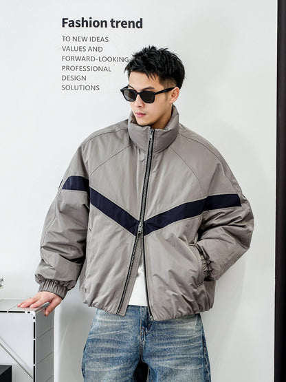 ダブルジップスタンドカラー ダウンジャケット