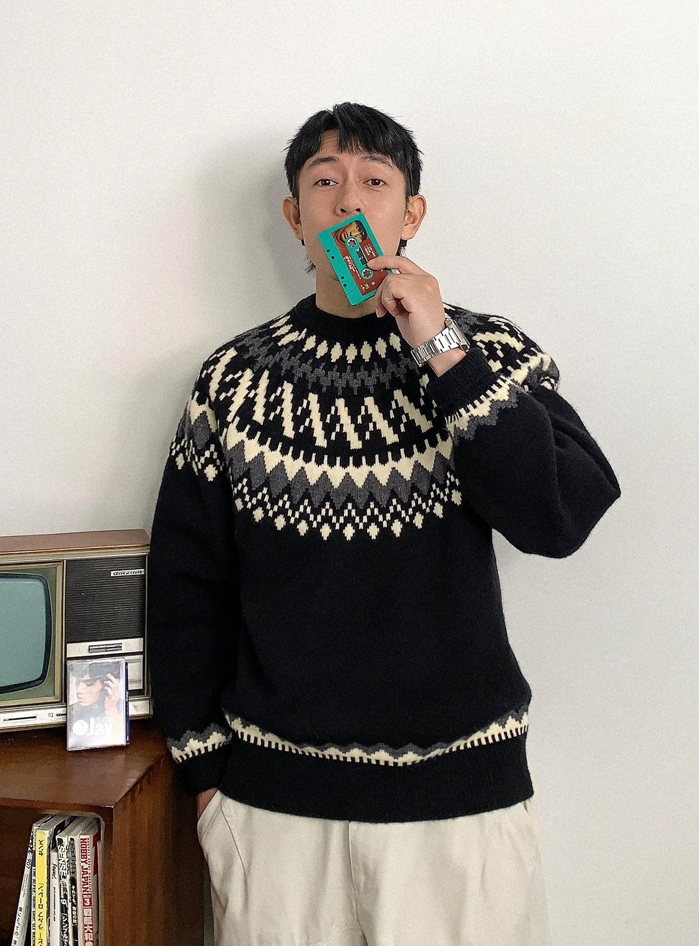 Retro Fair Isle Knit Sweater