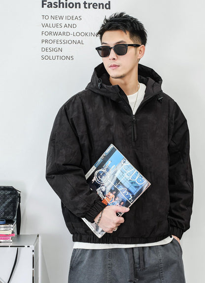 ファッションカモフラージュハーフジップジャケット