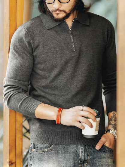 スリムフィットポロセーター