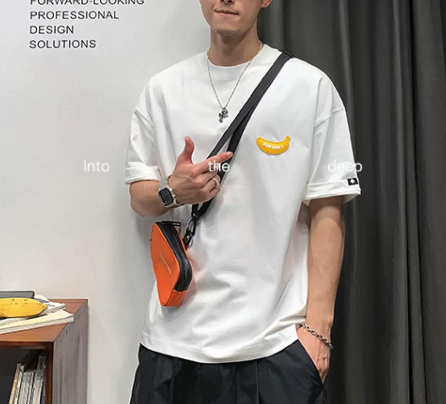 ルーズコットンプラントTシャツ