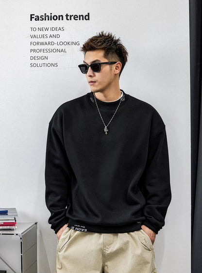 スタイリッシュ刺繍コットンセーター