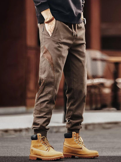 Retro Color Block Work Pants