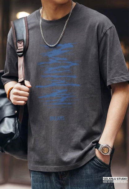 レトロプリント ルーズフィットTシャツ