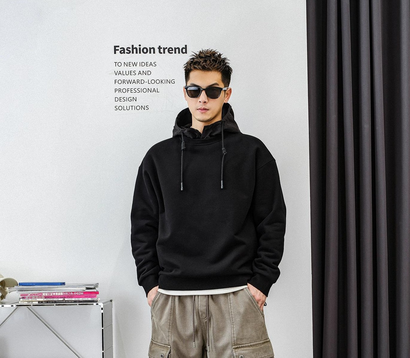 Fleece Liner Black Hoodie