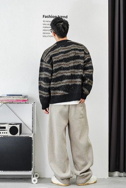 レトロストライプニットジャンパー