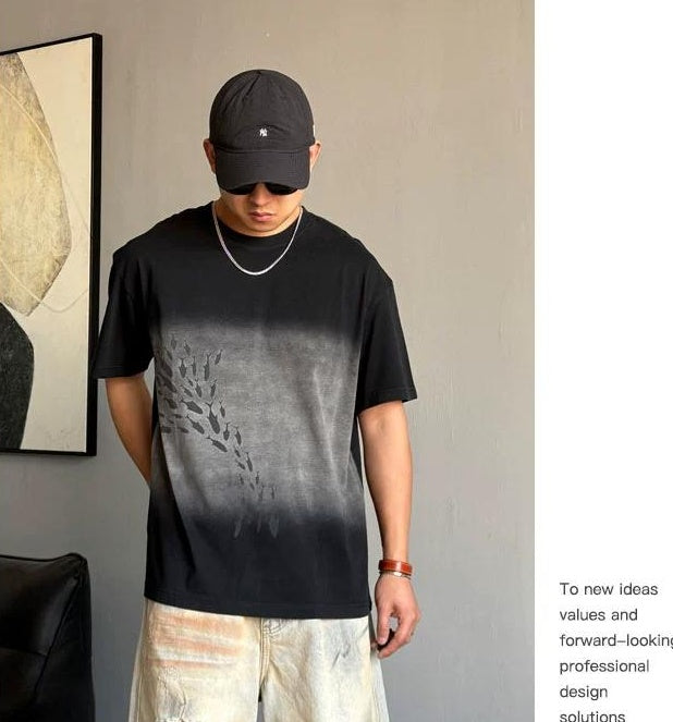 Retro Black Casual T-Shirt