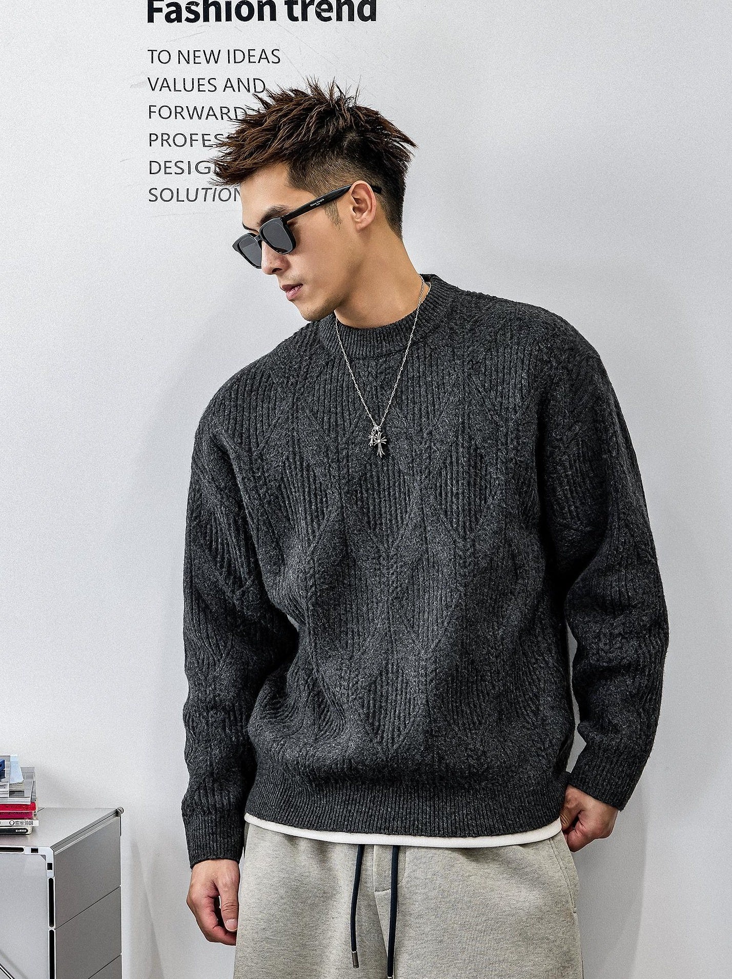 ツイストパターンニットジャンパー