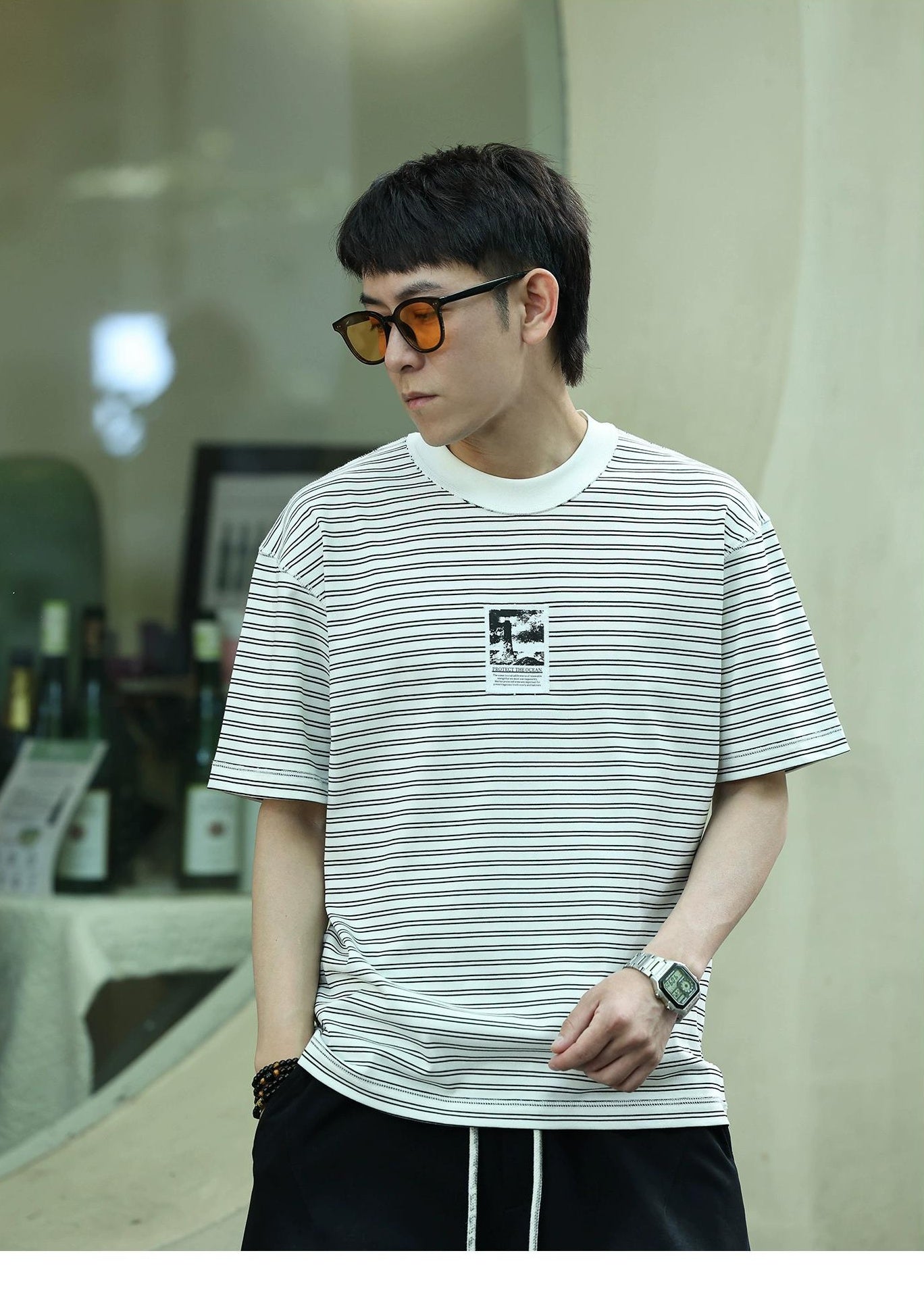 Striped Patchwork T-Shirt