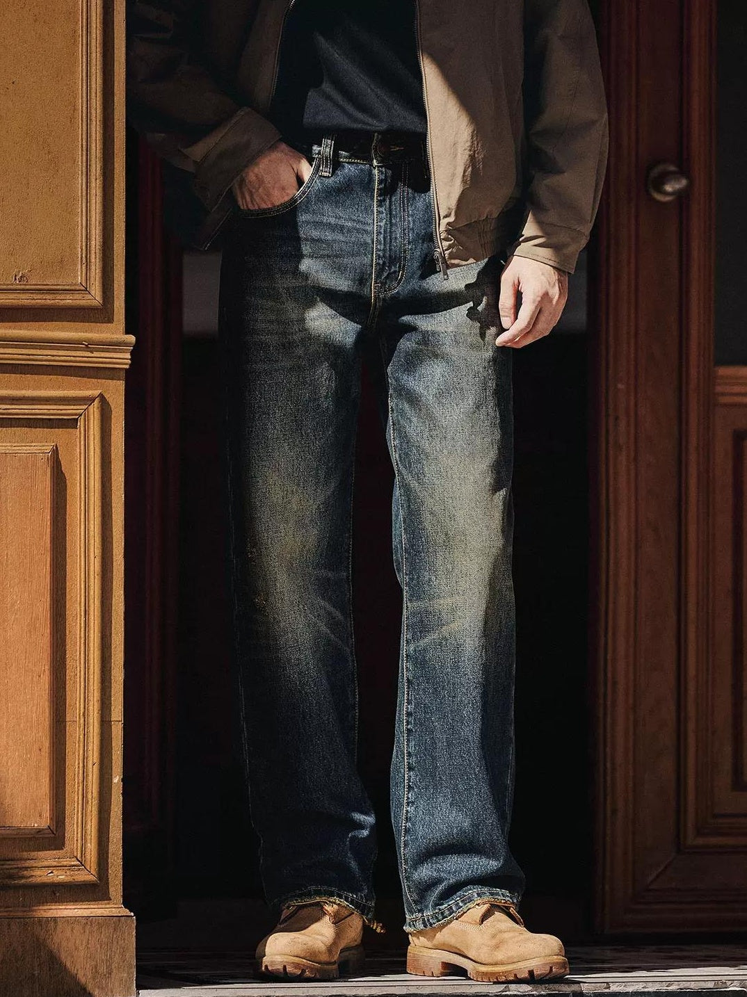 レトロブルーストレートジーンズ