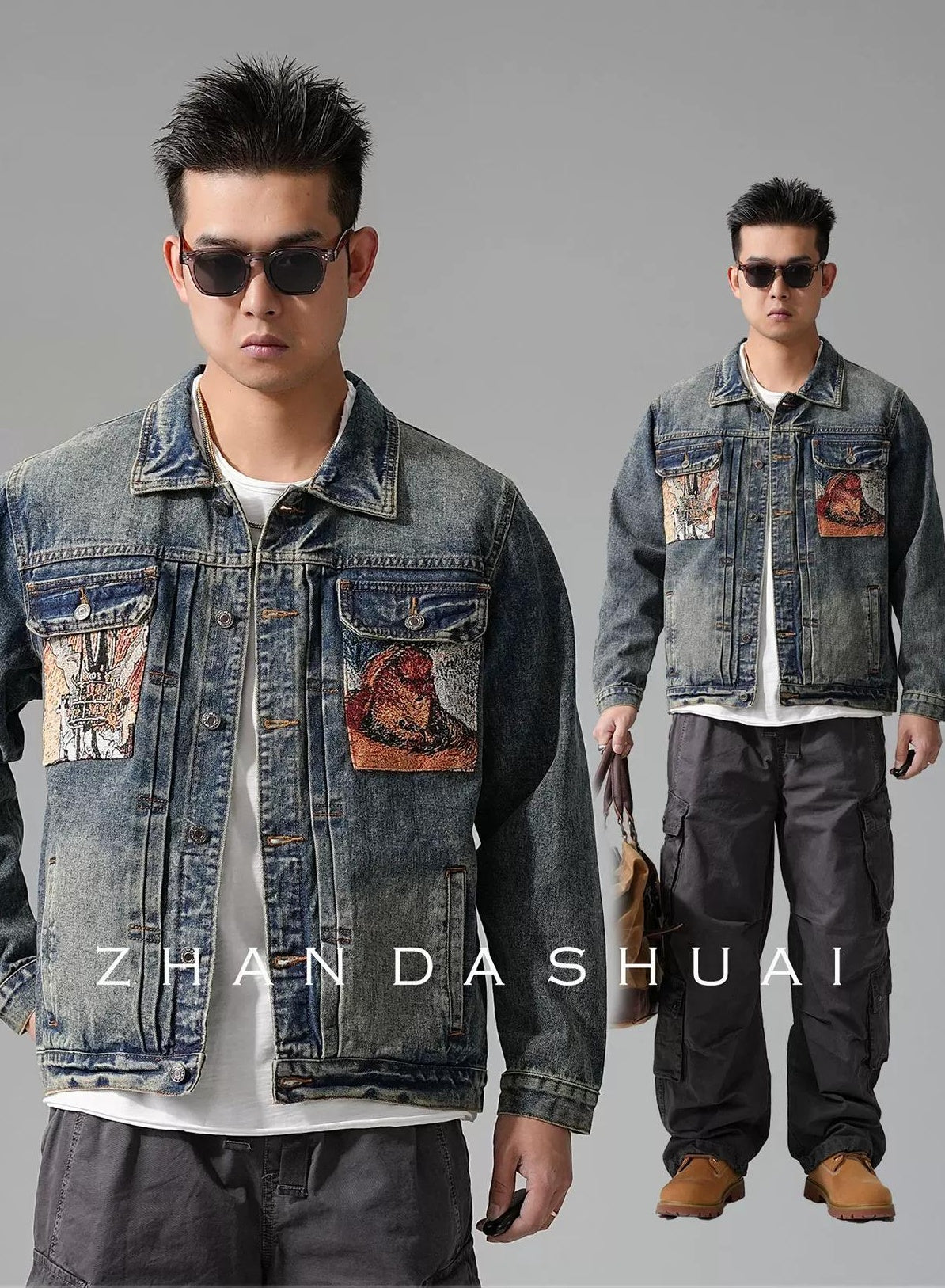 ヘビー刺繍デニムジャケット