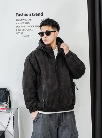 ファッションカモフラージュハーフジップジャケット