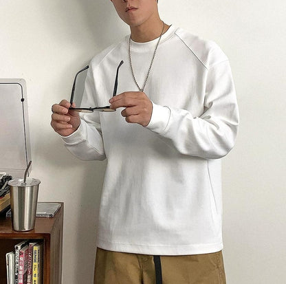 ベーシック ソリッド カラー ロングスリーブ Tシャツ