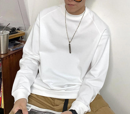 ベーシック ソリッド カラー ロングスリーブ Tシャツ