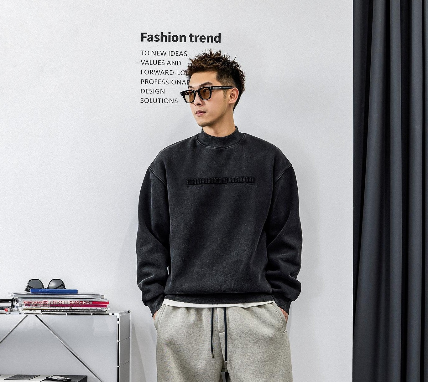 暖かいハーフハイネックセーター