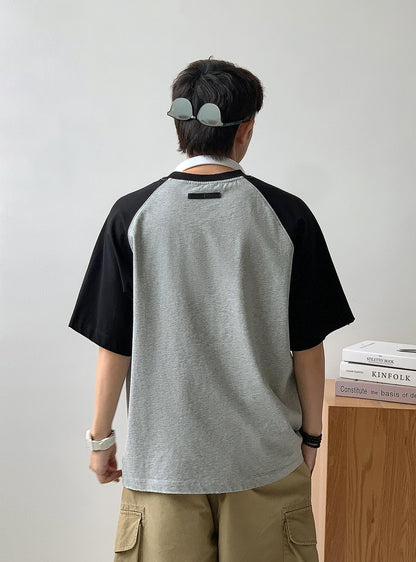 Color Block Letter Print Tee
