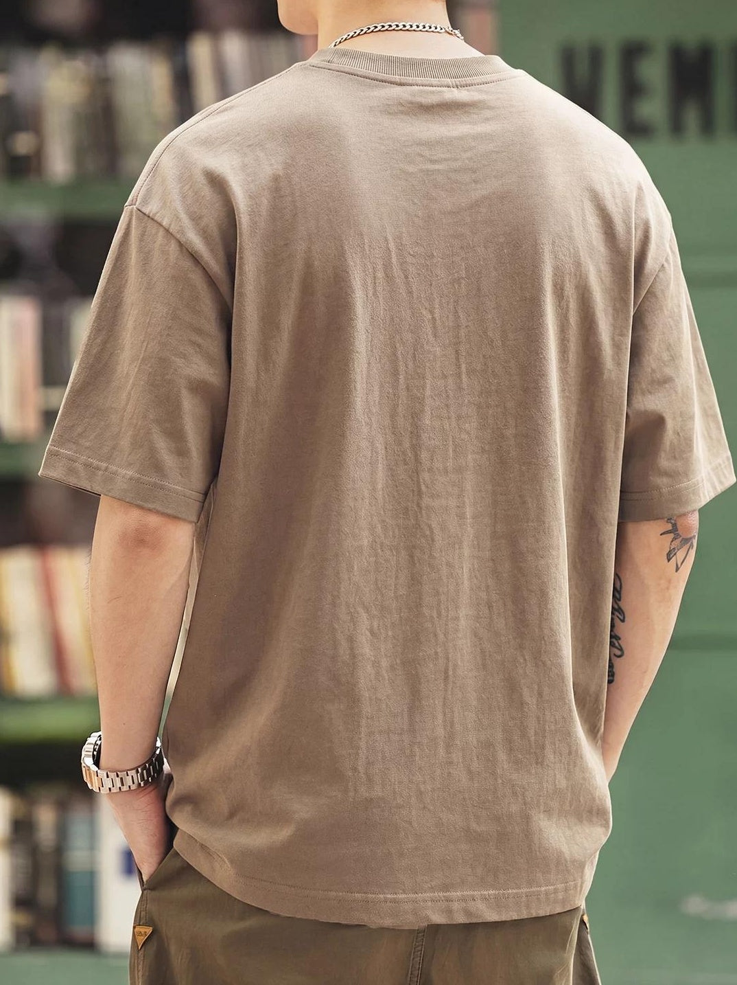 パンダプリントリネンTシャツ