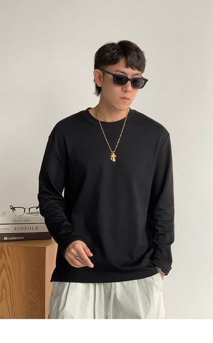 通気性綿ロングスリーブTシャツ
