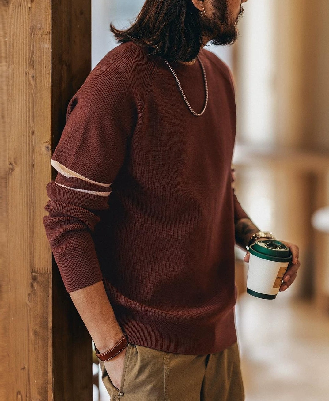 Retro Color Block Knit Sweater