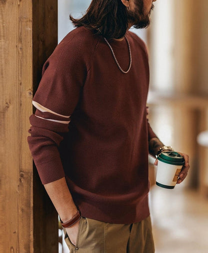 Retro Color Block Knit Sweater