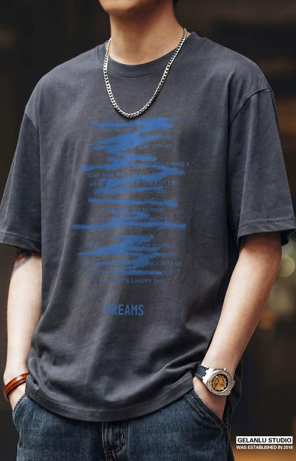 レトロプリント ルーズフィットTシャツ