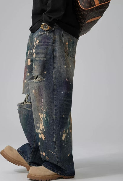 ヴィンテージ グラフィティ ワイドジーンズ