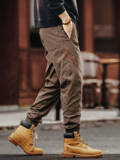 Retro Color Block Work Pants