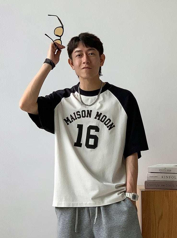 Color Block Letter Print Tee