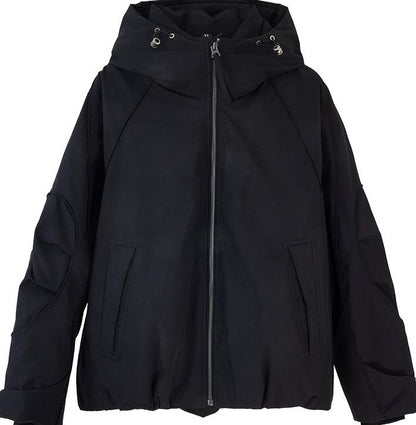 ドローストリングフードダウンジャケット