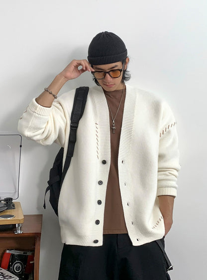 Heavyweight V-neck cardigan