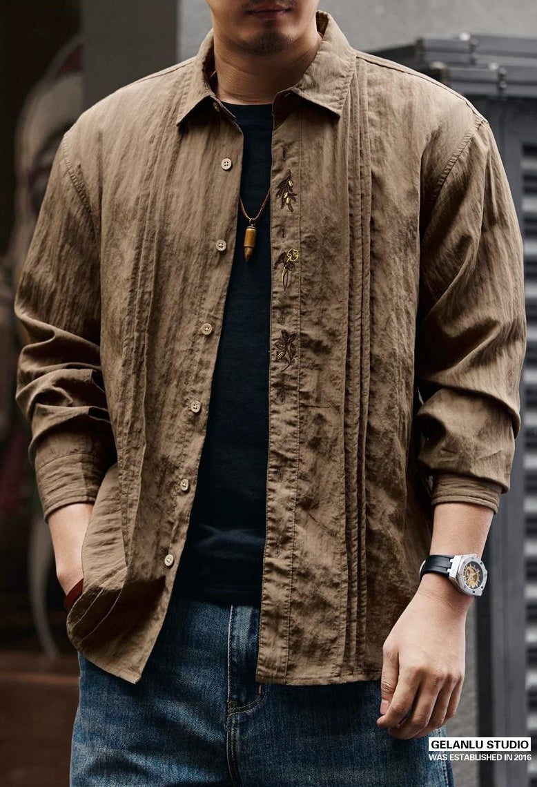 刺繍カジュアルシャツ