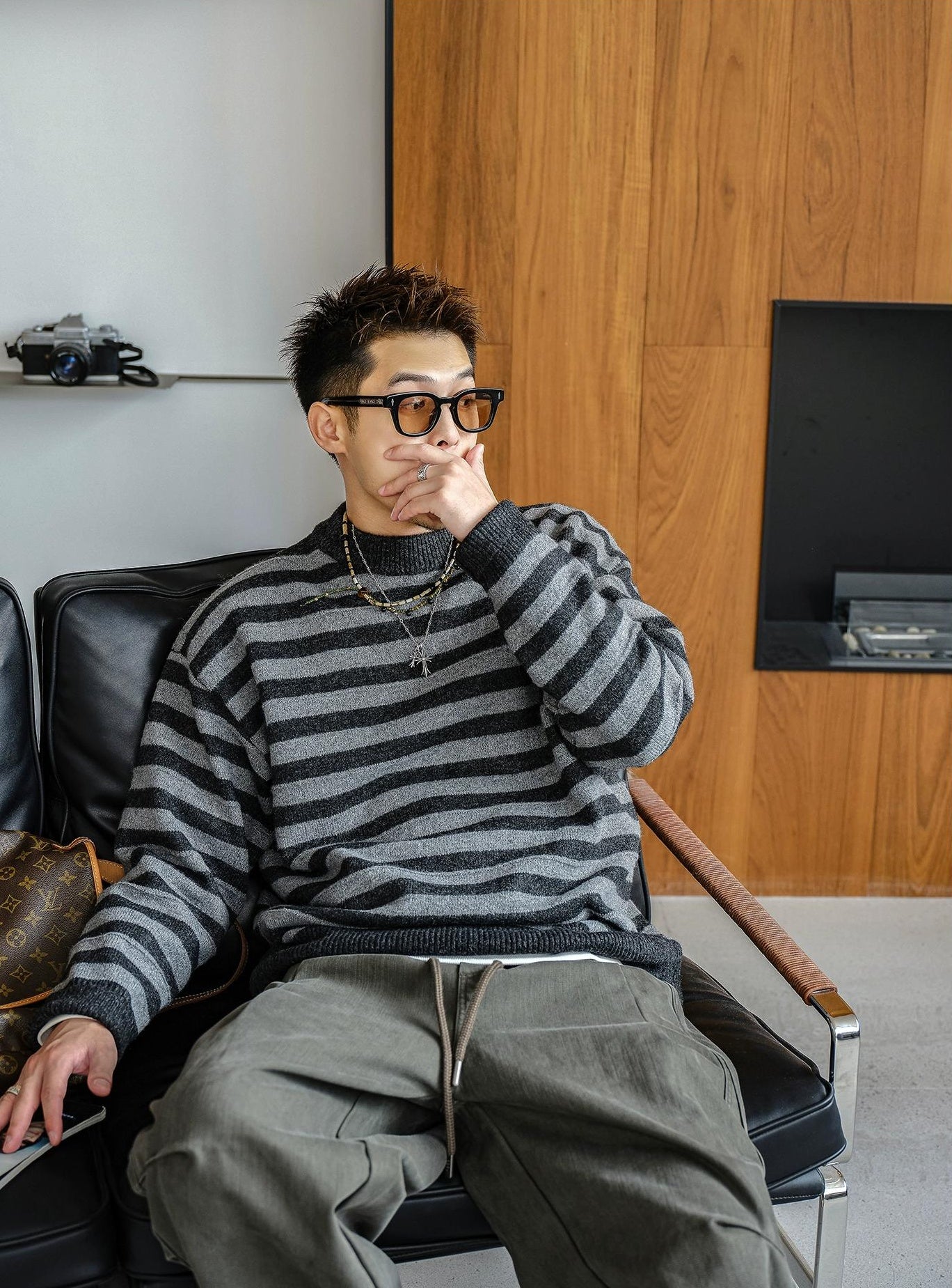 Retro Striped Knit Sweater