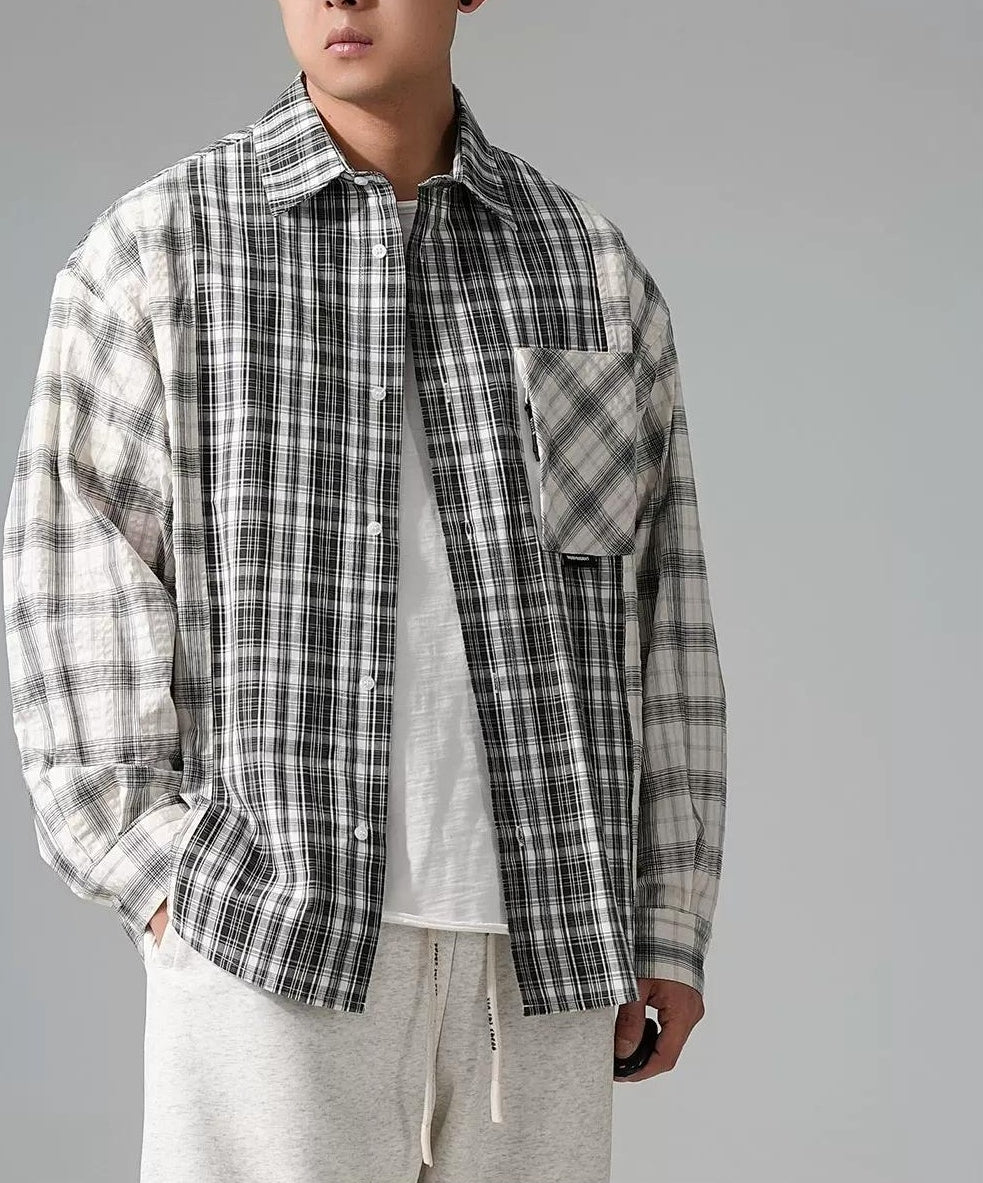 レトロ チェック柄シャツジャケット