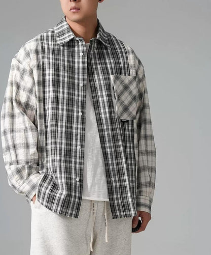 レトロ チェック柄シャツジャケット