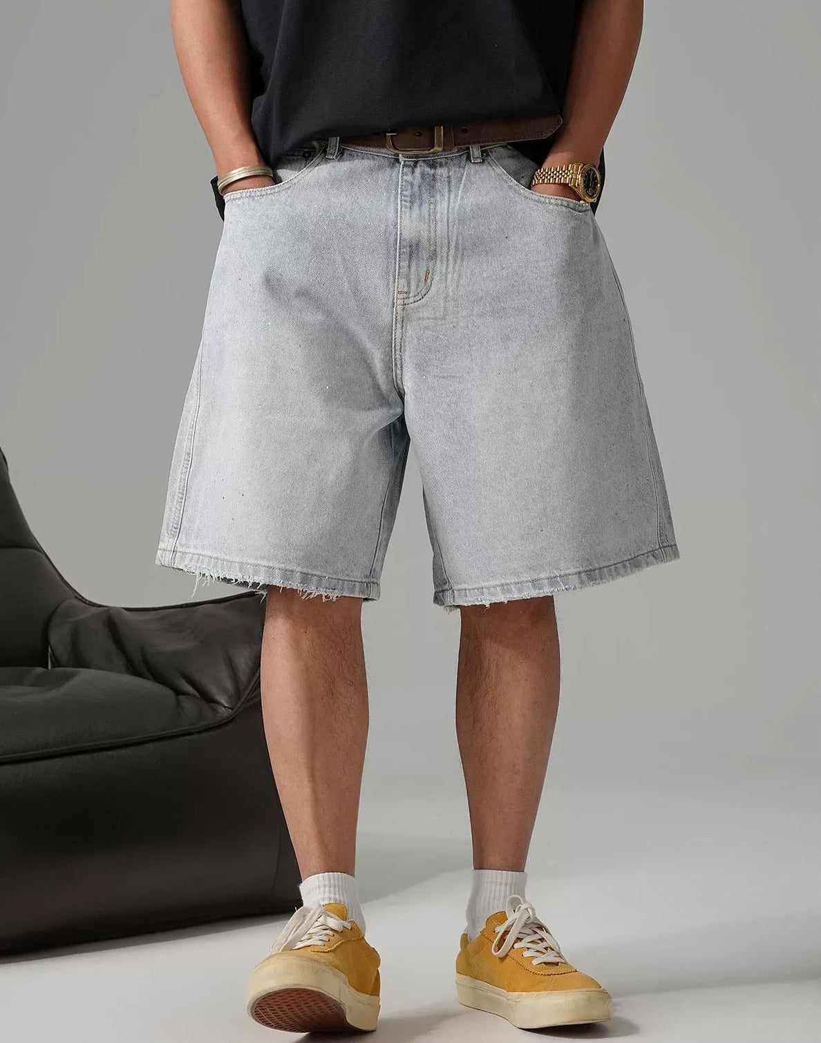 レトロダイヤモンドデニムショートパンツ