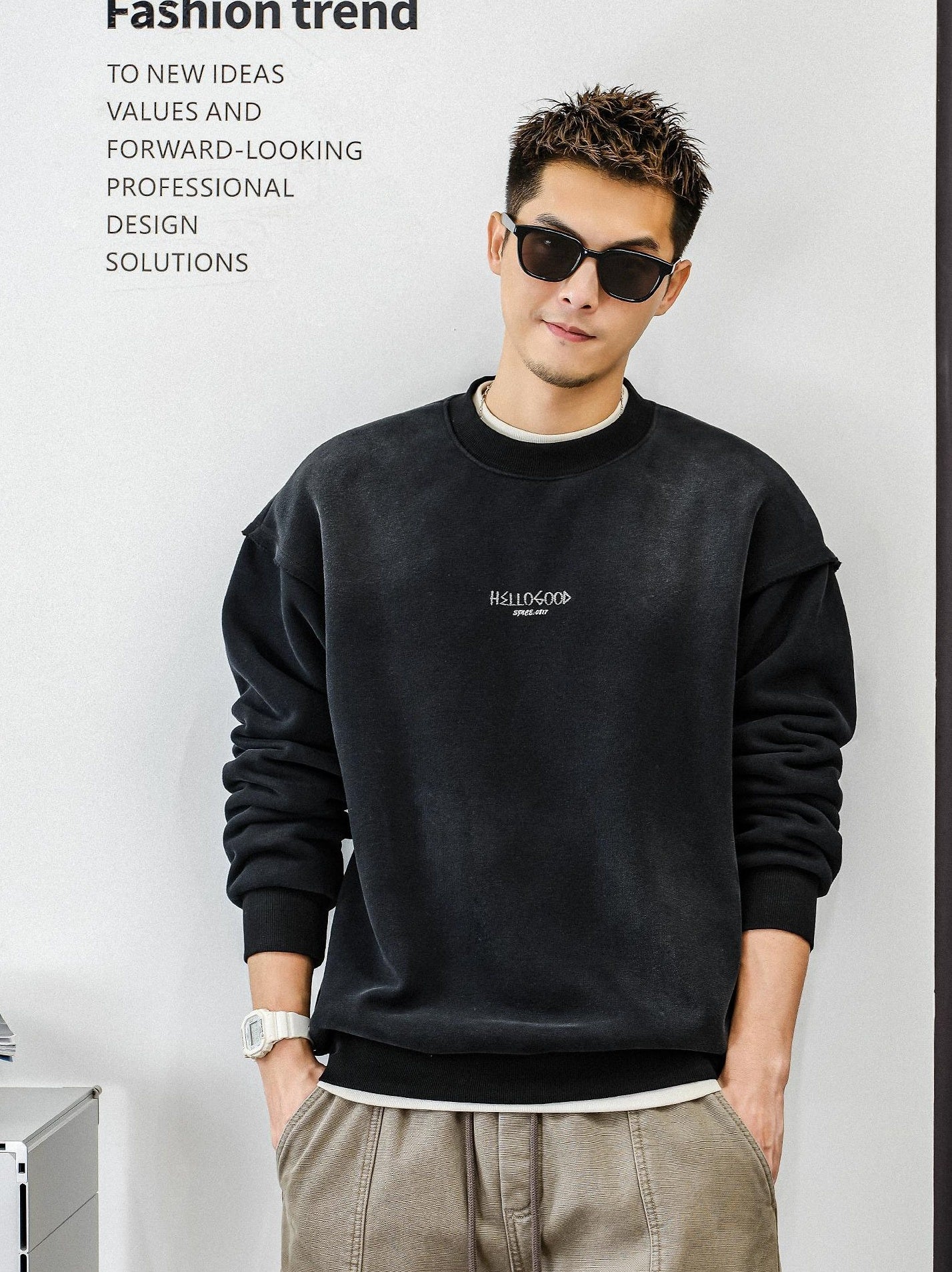 Fleece Layered Streetwear Top