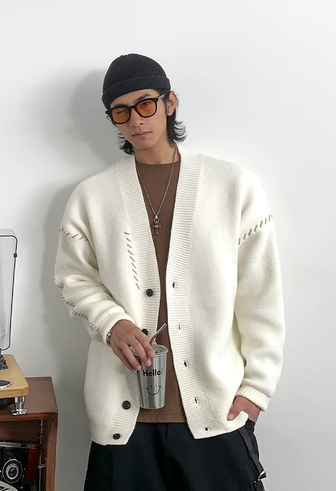 Heavyweight V-neck cardigan