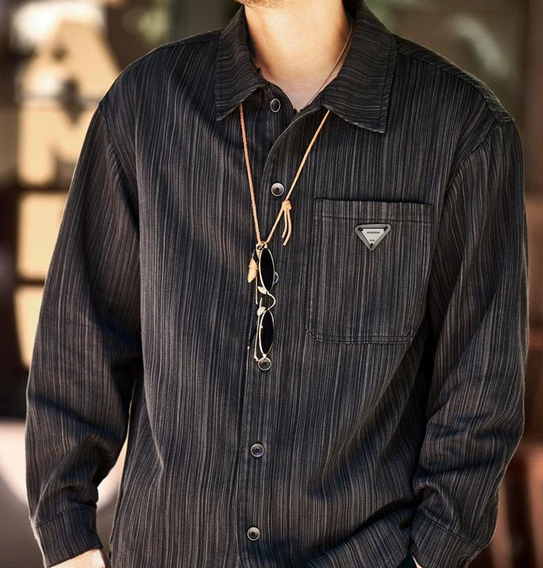 Retro Bamboo Print Overshirt