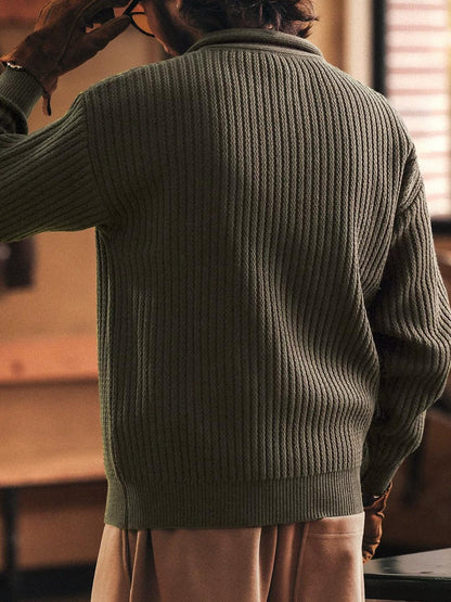 Retro Blue Knit Cardigan