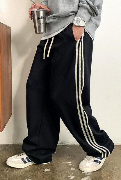 Casual Striped Elastic Pants
