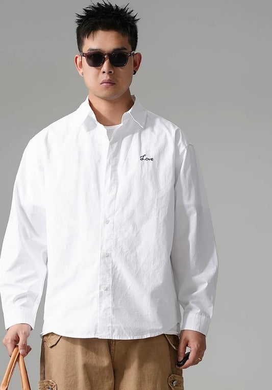 カジュアル刺繍シャツジャケット