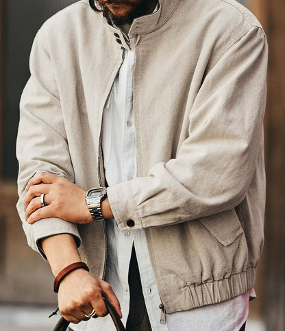 リネンブレンドハリントンジャケット