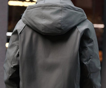 Retro Blue Hooded Down Jacket