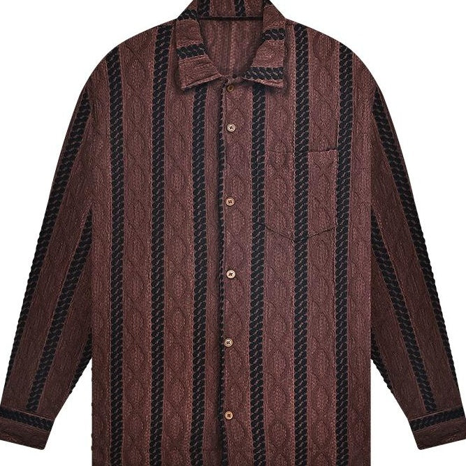 Striped Long-Sleeve Casual Shirt